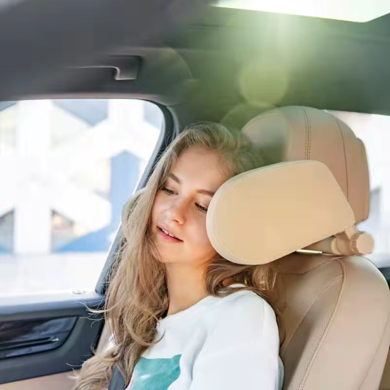 MOTOMNI HEADREST 2 Zagłówek samochodowy beżowy - obrazek 7